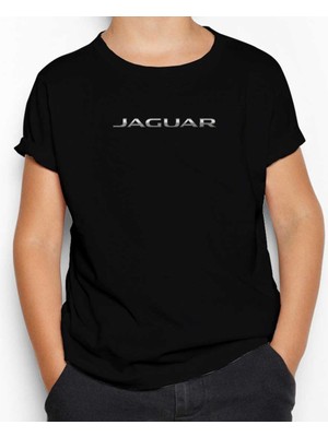 Jaguar Silver Text Siyah Çocuk Tişört