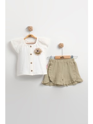 "müslin Kız Bebek Gömlek Seti (0-12-18 Ay) %100 Pamuk - Hipoalerjenik ve Yumuşak  "