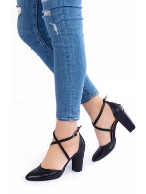 PayBuy Kadın Moda Şık Siyah Topuklu Ayakkabı Topuklu Zarif Tasarım Düğün Nişan Gece Abiye Ayakkabı