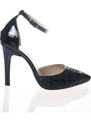 Kadın Moda Ayna Desenli Lazer Kesim Stiletto Klasik Ayakkabı Topuklu Nişan Gece Abiye Ayakkabı