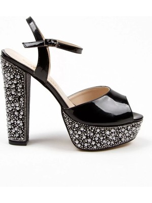 Paybuy Kadın Moda Şık Rose Ayna Ökçe Poli Inci Düğün Nişan Gece Abiye Ayakkabı