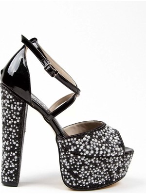 PayBuy Kadın Moda Şık Gold Ayna Full Inci Düğün Nişan Gece Abiye Ayakkabı