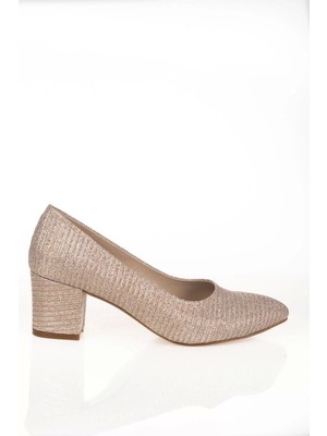 Kadın Moda Şık Gold Klasik Ayakkabı Topuklu Zarif Tasarım Düğün Nişan Gece Abiye Ayakkabı