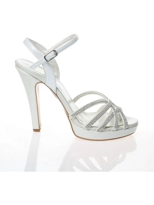 PayBuy Kadın Moda Şık Sedef Hilal Taşlı Topuklu Zarif Tasarım Düğün Nişan Gece Abiye Ayakkabı