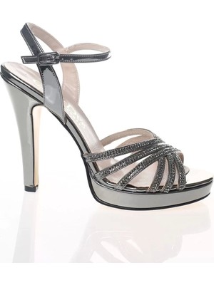 PayBuy Kadın Moda Şık Gold Topuklu Zarif Tasarım Yüksek Topuk Düğün Nişan Gece Abiye Ayakkabı