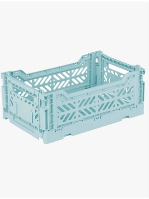 Mediterian Katlanabilir mini kutu, şık mavi renk, hafif ve kullanışlı, 26 cm plastik tasarım