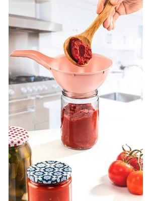 Mediterian Renkli plastik konserve kavanoz hunisi, pratik ve şık saklama çözümü