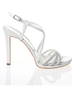 Paybuy Kadın Moda Şık Gold Taşlı Topuklu Zarif Tasarım Yüksek Topuk Düğün Nişan Gece Abiye Ayakkabı