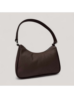 Kahverengi Kadın Baget Çanta Çıkarılabilir Omuz Askılı