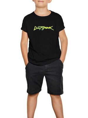 Daft Punk Logo Siyah Çocuk Tişört