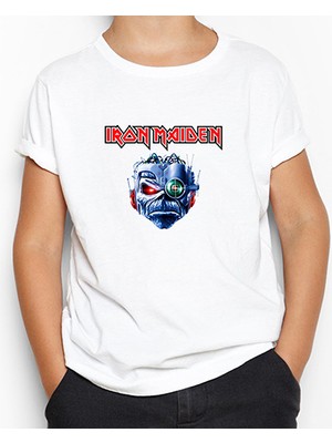 Iron Maiden Bionic Beyaz Çocuk Tişört