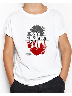 Stranger Things Tree Beyaz Çocuk Tişört