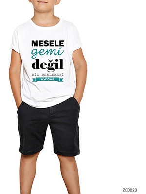 Mesele Gemi Değil Beyaz Çocuk Tişört