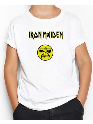 Iron Maiden Face Beyaz Çocuk Tişört