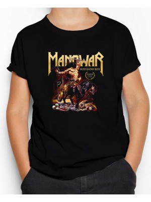 Manowar Into Glory Ride Siyah Çocuk Tişört