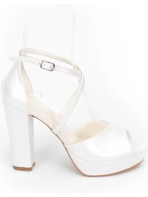 Kadın Moda Şık Sedef Cilt Topuklu Zarif Tasarım Yüksek Topuk Düğün Nişan Gece Abiye Ayakkabı