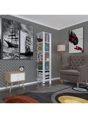 Kenzlife Kitaplık Hemi Cuda1 Byz 180*39*39 Tekli Ayakkabılık Klasörlük Raf Tek Parça