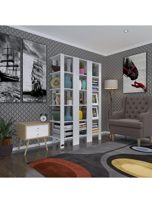 Kenzlife Kitaplık Hemi Cuda3 Byz 180*39*39 Tekli Ayakkabılık Klasörlük Raf 3 Ayrılabilir Parça