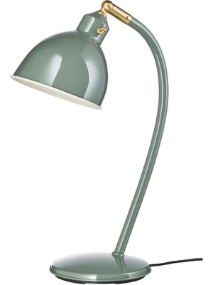 Mediterian Gri-Yeşil Metal Çalışma Lambası, Yükseklik Ayarlı, Tek Ayaklı, Modern Tasarım