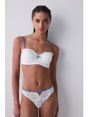 Penti Lotus Lace Kırık Beyaz Straplez Sütyen