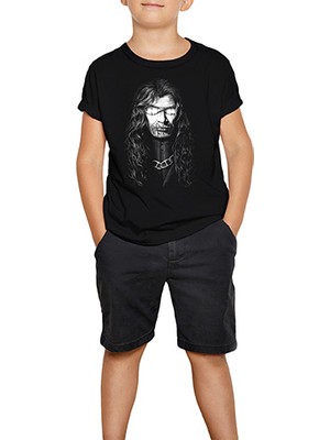 Megadeth Dave Mustaine Siluet Siyah Çocuk Tişört