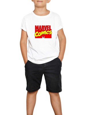 Marvel Comics Beyaz Çocuk Tişört
