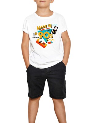 90LAR Nostalji Beyaz Çocuk Tişört