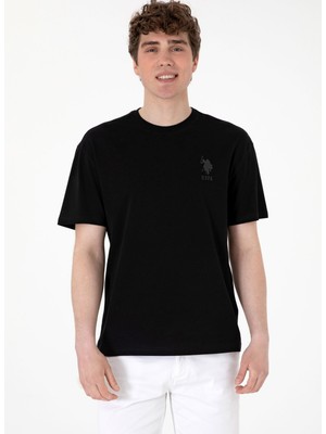 U.s. Polo Assn. Bisiklet Yaka Siyah Erkek T-Shirt Rokes