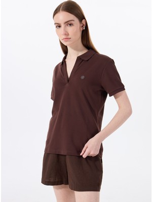 Kahve Kadın Relaxed Polo T-Shirt J5SL-TST7070