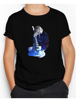 Nirvana Kurt Cobain Galaksi Siyah Çocuk Tişört