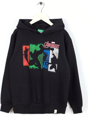 Benetton Baskılı Erkek Çocuk Siyah Sweatshırt 3PQMC204F