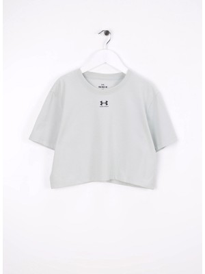 Under Armour Düz Haki Kız Çocuk T-Shirt 1389755-377-UA Rival Ss