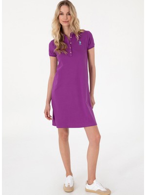U.s. Polo Assn. Polo Yaka Açık Mor Standart Kadın Elbise GURLIN25