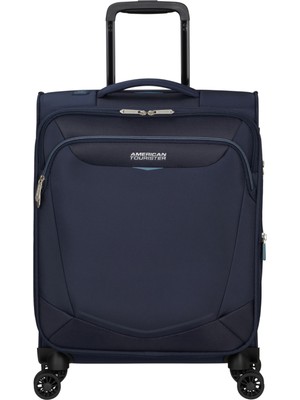 American Tourister Lacivert Çekçekli Kumaş Valiz Summerrıde-Spınner S Exp Tsa