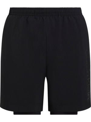 Calvin Klein 00GMS4S839UB1-WO - Siyah Lastikli Bel Normal Düz Erkek Şort