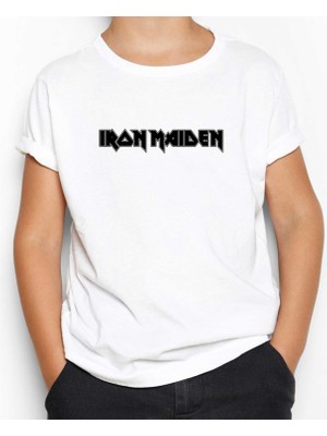 Iron Maiden Logo Beyaz Çocuk Tişört