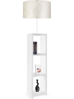 Mediterian Beyaz dekoratif ahşap lambader, şık ve kullanışlı aydınlatma seçeneği