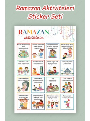 Ramazana Özel Etkinlik Panosu, Sticker Pano ve Yıldızlardan Oluşan Çocuklar Için Ramazan Etkinlikler