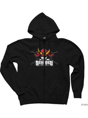 Sengoku Gaming Siyah Fermuarlı Kapşonlu Sweatshirt