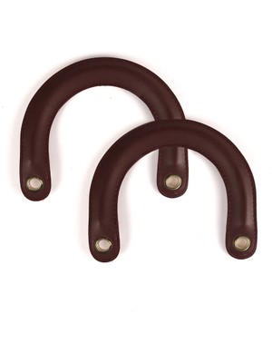 Suni Deri Bordo Tutma Çanta Sapı Çifti Light Gold Metalli