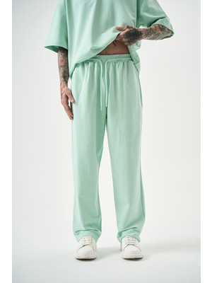 Erkek Basic Baggy Eşofman Altı Su Yeşili