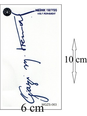 Tattoo 1 Aylık Gerçekci Atatürk Imza Geçici Dövme Tattoo Yapıştırma Etiket
