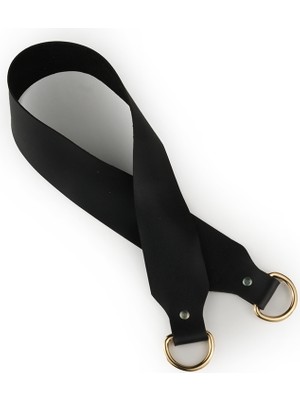 Siyah Deri Çanta Sapı