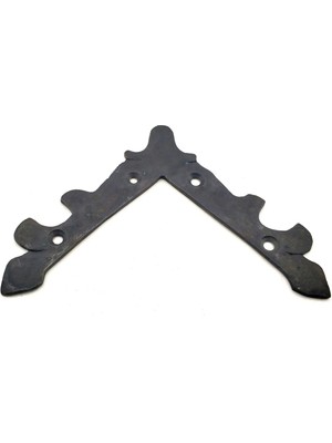 Antika Tarz Dekoratif Pirinç Lale Köşe Gönye - Üst, 133X133 Mm, Oksit