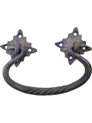 Antika Tarz Dekoratif Pirinç Kazan Kulbu - 90X130 Mm, Oksit