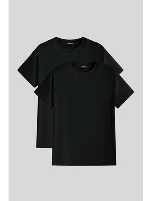 Genius Store Erkek Tişört Standart Kalıp Basic Bisiklet Yaka T-Shırt Basıc-Mankensiz2