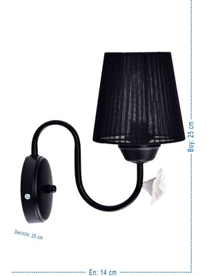 Mediterian Modern Siyah Aplik, Zarif Tasarım ve Şıklık Katıcı Duy Tipi ile Ev Dekorasyonunuza Uygun