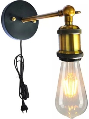 Mediterian Retro tarzda hareketli siyah metal duvar aplik, E27 duy, şık tasarım
