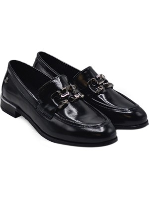 Kadın Günlük Deri Ayakkabı Siyah Rugan 2455212Y