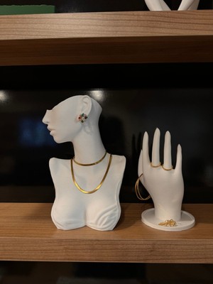 Teknotrust Dekoratif Takı Mankeni Standı 25 cm Orta Boy 2'li Set